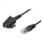 Wentronic Goobay TAE-F pieslēguma kabelis DSL / VDSL, melns, 6 m - TAE-F spraudnis uz RJ45 spraudni (8P2C) (51234)