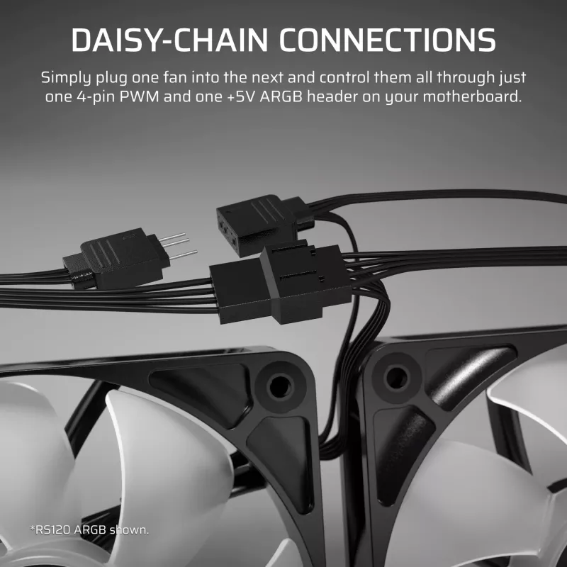 Dzesēšanas ventilators CORSAIR RS120-R 120mm balts ARGB 25mm biezums