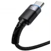 Datu kabelis Tellur USB uz Type-C LED neilona pinumā 1,2 m melns