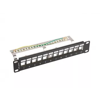 Komutācijas panelis LANBERG PPKS-9212-B 12-portu 1U 10 collu FTP
