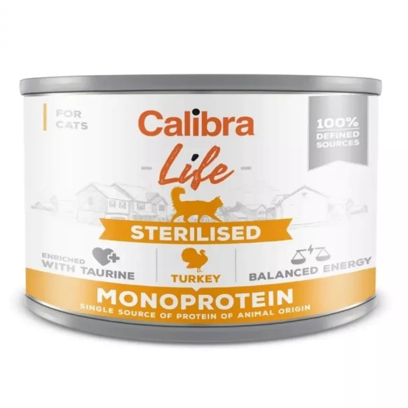 CALIBRA Cat Life Sterilised Turkey - mitrā kaķu barība - 200g
