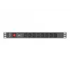 Lanberg PDU-08I-0200-C20-BK Strāvas sadales bloks (PDU) 1U melns 8 maiņstrāvas izejas (PDU-08I-0200-C20-BK)