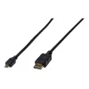 Digitus ASSMANN - HDMI-Kabel mit Ethernet - 19 pin micro HDMI Type D männlich zu HDMI männlich - 1 m - Dreifachisolierung - Schwarz (AK-330115-010-S)