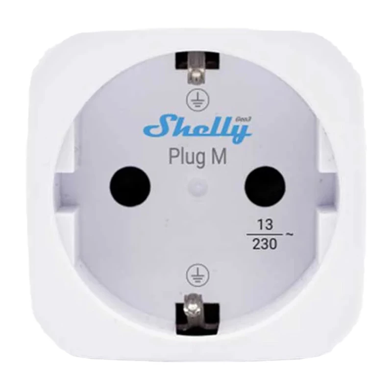 Shelly Plug PM Gen3 Matter 13A viedā kontaktligzda, balta