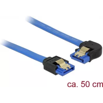 SATA kabelis DeLOCK 84985 0,5 m SATA 7-pin melns zils