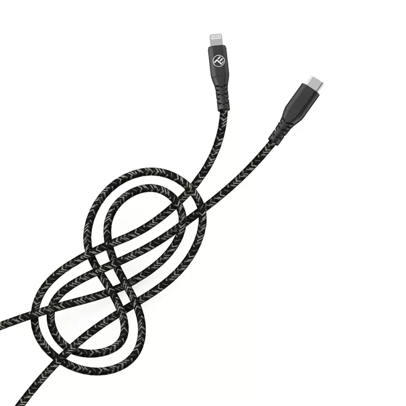 Datu kabelis Tellur Type-C uz Lightning 3A PD60W 1m — melns