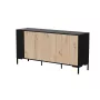 Kumode cama meble MERCI 151 x 40 x 74 cm — melna / artisan ozols, skaidu plātne