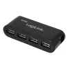 USB 2.0 centrmezgls ar 4 portiem un barošanas bloku, melns