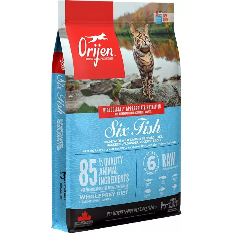 ORIJEN Six Fish Cat - sausā kaķu barība - 5,4kg