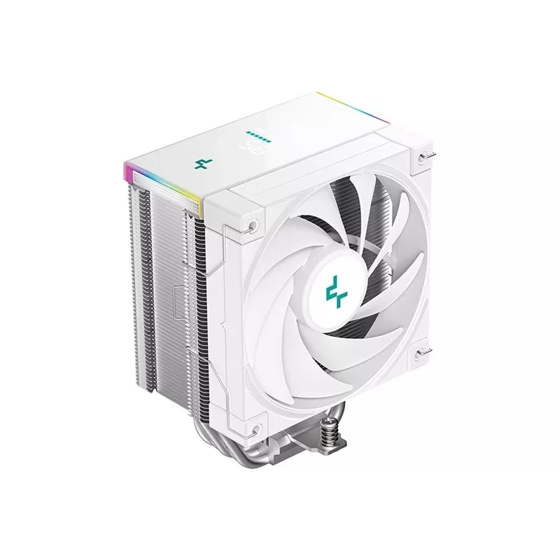 Gaisa dzesētājs DeepCool AK500S Digital SE — 5 siltuma caurules, 120 mm FDB ventilators, PWM, multi-LED, balts, atbalsta Intel LGA1150 un AMD ligzdas