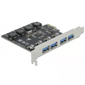 Delock PCI Express x1 karte ar 4 ārējiem USB Type-A ligzdām SuperSpeed USB