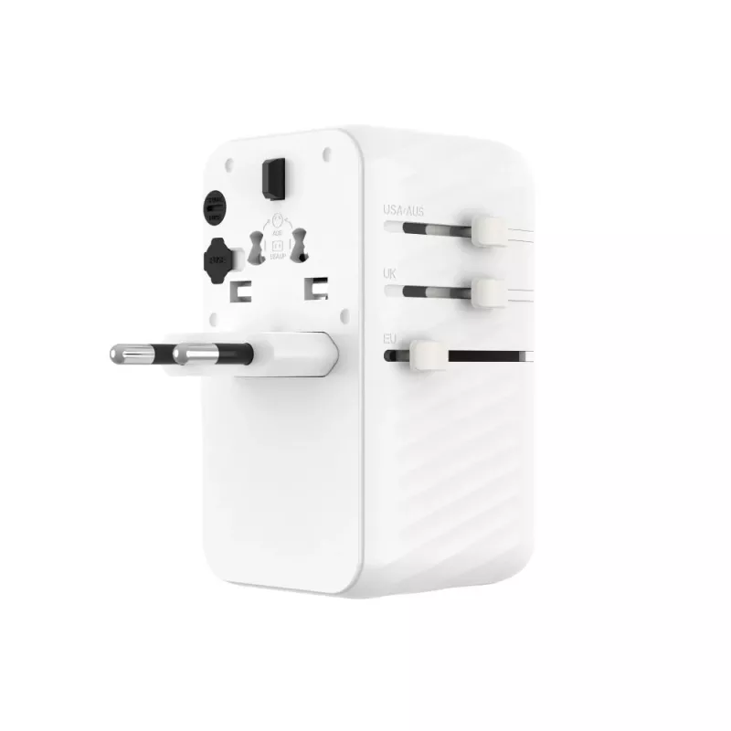 Fiksēts | Voyager 85W ceļojumu adapteris ES, Lielbritānijas un ASV/AUS kontaktligzdām, ar 4xUSB-C un 1xUSB izeju | Adapteris
