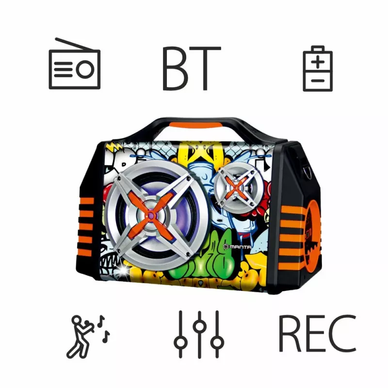 Pārnēsājams skaļrunis Manta SPK1005PRO Helios 2, melns