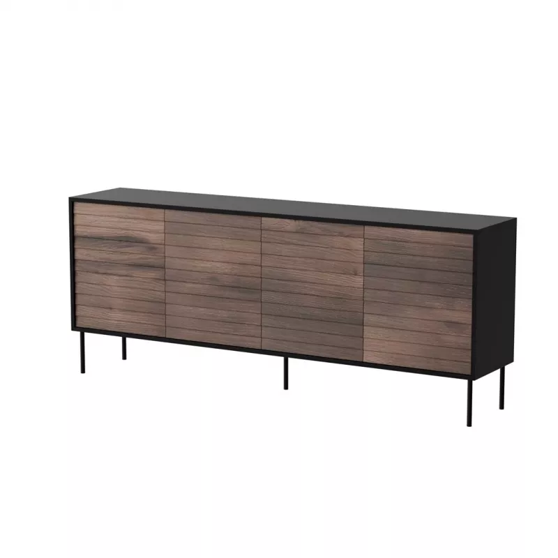 Cama 4D CORTINA kumode 200x40x81 melns/valrieksts