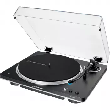 AT-LP70XBTBS, atskaņotājs melns/sudrabs, iebūvēts fono priekšpastiprinātājs, Bluetooth, pilnībā automātisks, siksnas piedziņa