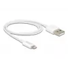 USB datu un strāvas kabelis DeLOCK 83000 iPhone iPad iPod ierīcēm, balts, 1 m