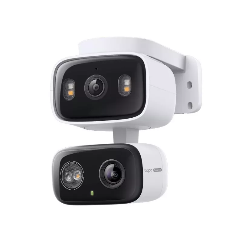 IP drošības kamera TP‑LINK Tapo C246D — 3 MP (2304×1296), 2,8 mm, 107,8° redzes lauks, PTZ divu objektīvu, IP65, Wi‑Fi/Gigabit, microSD līdz 512 GB