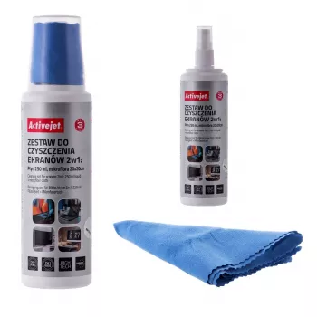 Aprīkojuma tīrīšanas sausās drānas un šķidrums ActiveJet AOC-269, mikrošķiedras lupatiņa 200x200 mm, 250 ml aerosols, 2 gab.