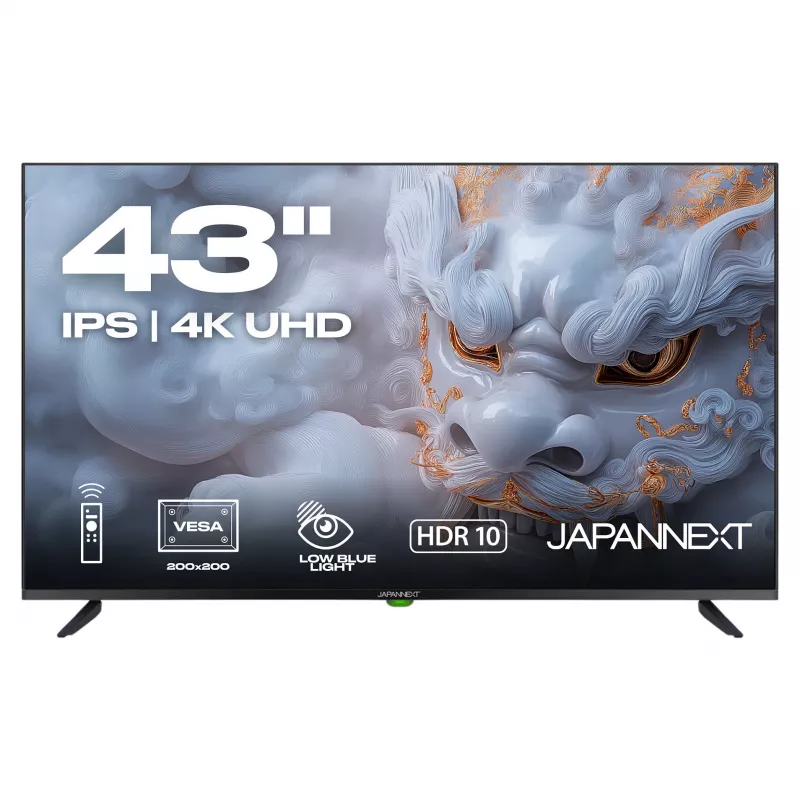 109,2cm/43 (3840x2160) JAPANNEXT JN-IPS430UHD60F 16:9 IPS 60Hz HDMI USB WLAN Speaker Melns