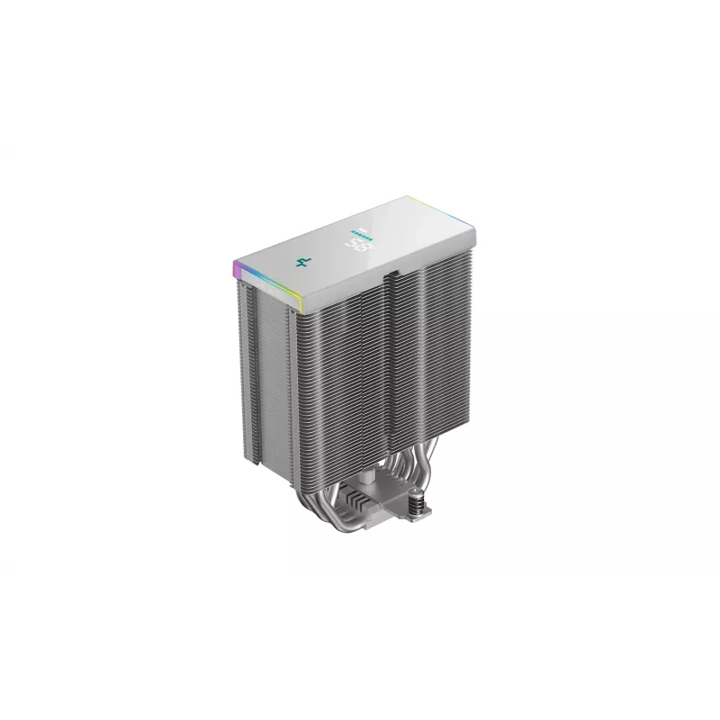 Gaisa dzesētājs DeepCool AK500S Digital SE — 5 siltuma caurules, 120 mm FDB ventilators, PWM, multi-LED, balts, atbalsta Intel LGA1150 un AMD ligzdas