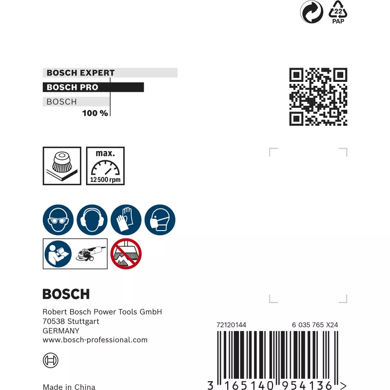 Bosch 2 608 620 727 leņķa slīpmašīnas piederums Kausveida suka