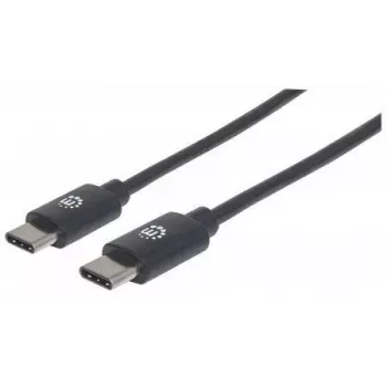 Manhattan USB-C uz USB-C kabelis, 50 cm, vīrišķais–vīrišķais, melns, 480 Mbps (USB 2.0), Hi-Speed USB, mūža garantija, ekvivalents USB2CC50CM
