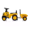 CAT traktors ar piekabi, dzeltens, braucamais