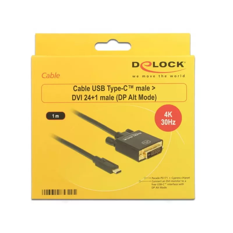 USB-C uz DVI adapteris DeLOCK 1m 85320