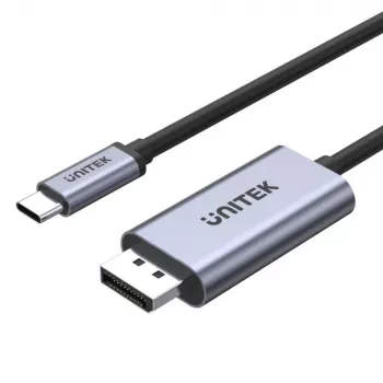 UNITEK V1409A savienotāju adapteris USB-C DisplayPort melns, pelēks