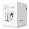 Gaisa dzesētājs DeepCool AK620 Digital SE balta — divi 120 mm ventilatori, 6 siltuma caurules, PWM, LGA 1700 atbalsts, iebūvēts displejs