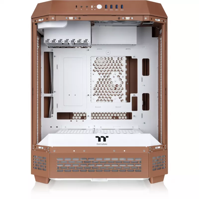 PC korpuss Thermaltake The Tower 600 Midi Tower Mocha — ATX/Micro-ATX/Mini-ITX, rūdīts stikls, 1x3.5 collas + 2x2.5 collas, 4x USB 3.2