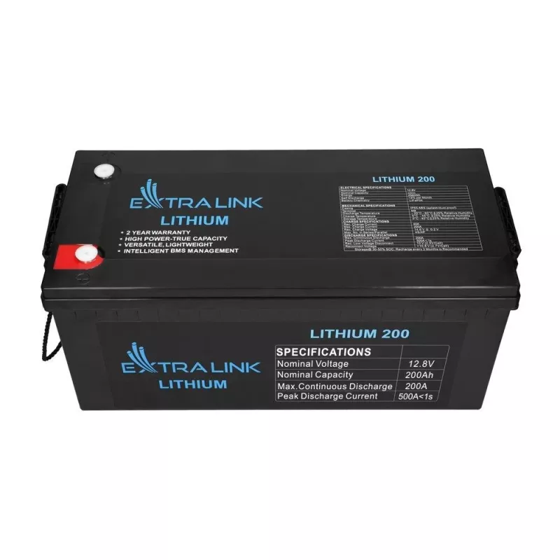 Extralink EX.30479 rūpniecisks uzlādējams litija dzelzs fosfāta (LiFePO4) akumulators, 12,8 V, 200 Ah
