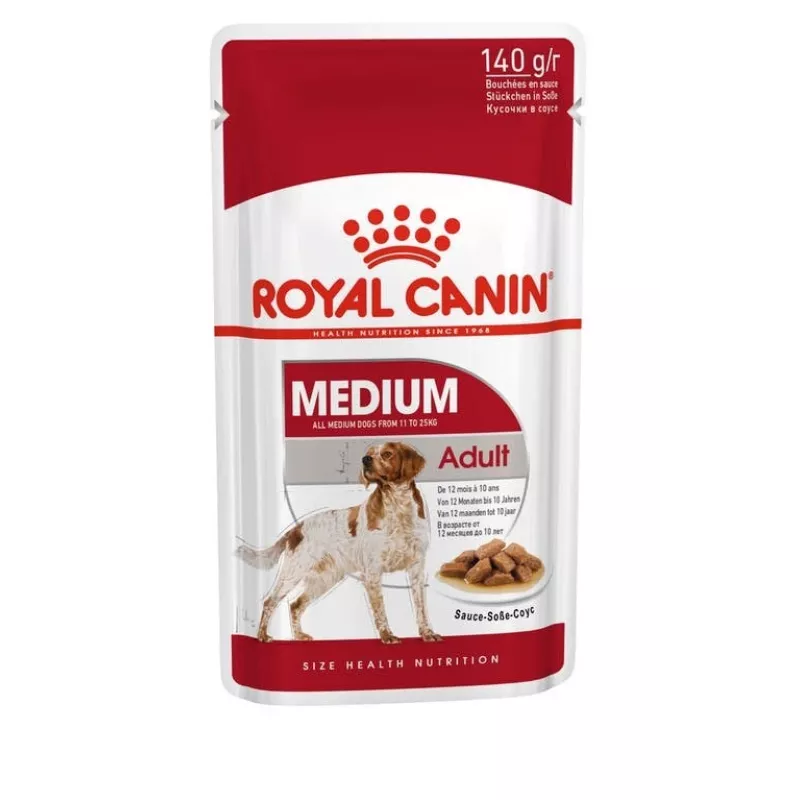 ROYAL CANIN SHN Medium Adult mērcē - mitrā barība pieaugušiem suņiem - 10x140g