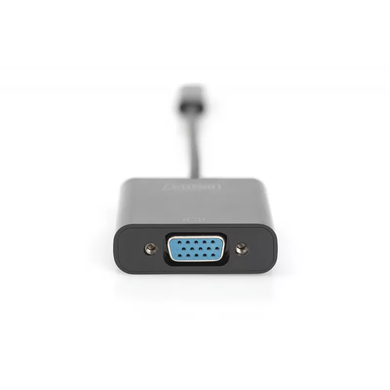 DIGITUS DA-70853 USB-C – VGA adapteris, Full HD 1080p, melnā krāsā
