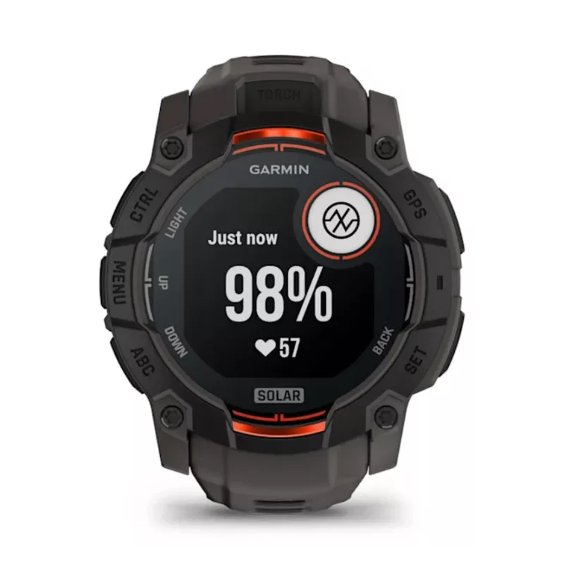 Garmin Instinct 3 Solar GPS viedpulkstenis 1,3 collu MIP 176x176 skārienekrāns melnā krāsā