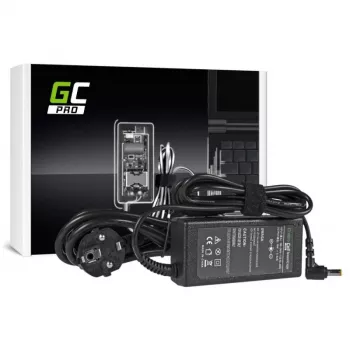 Barošanas adapteris zaļa Cell AD01P — 60 W, 19 V 3,42 A, iekštelpu klēpjdatora barošanas bloks, melns