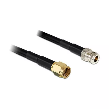 Koaksiālais kabelis DeLOCK 88684 RP-SMA taisns 1m melns