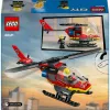 LEGO City Ugunsdzēsēju helikopters 60411 konstruktors, 85 detaļas, rotējoši lāpstiņas, 1 minifigūra, vecums 5+ (220×90×60 mm)
