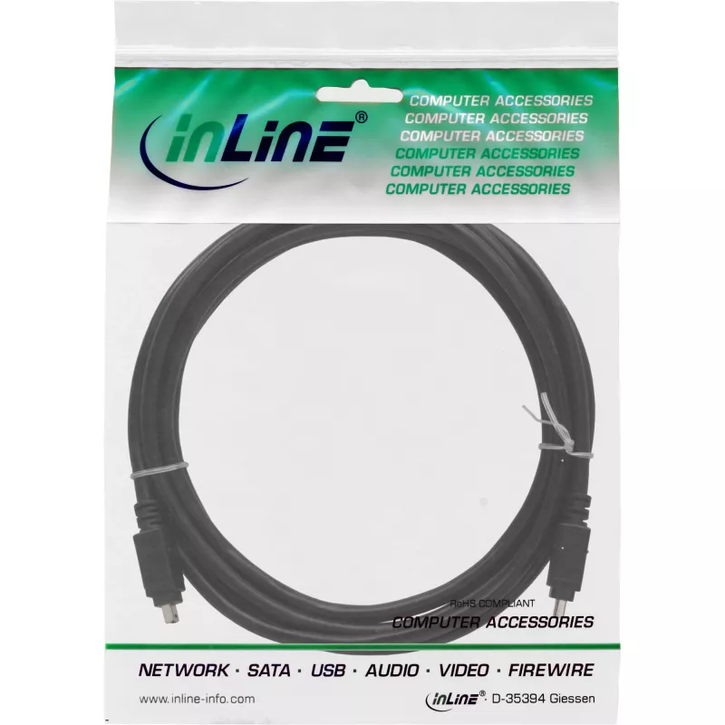 InLine FireWire 400 1394 kabelis 4 kontaktu vīrišķais / vīrišķais 3 m