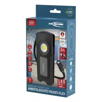 Ansmann WL1500R Pocket Flex LED rokas lampa melna 17,1 cm 6000K