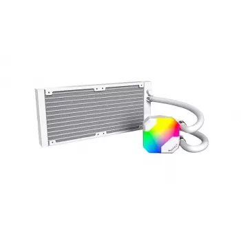 AIO ūdens dzesētājs Montech Hyper Flow ARGB 240 mm balts — 240 mm radiators, ARGB apgaismojums, balta apdare