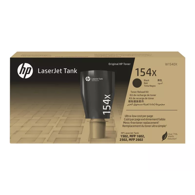 HP 154X lielas ietilpības melns oriģināls LaserJet Tank tonera uzpildes komplekts