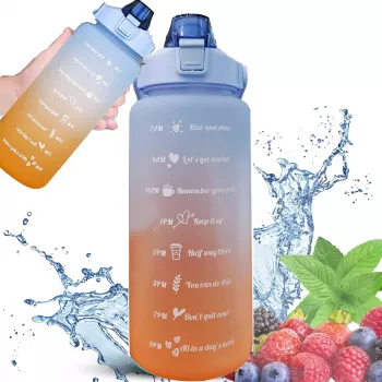 Extralink motivējoša ūdens pudele, 2000 ml sporta ūdens pudele, zili oranža, BUT-993