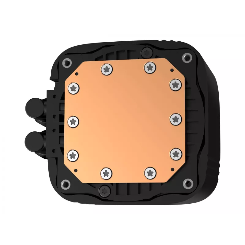 Viss vienā šķidruma dzesētājs DeepCool LS520S — 120 mm ventilatori, 500–2250 RPM, melns, atbalsta LGA1700/AM5/TR4