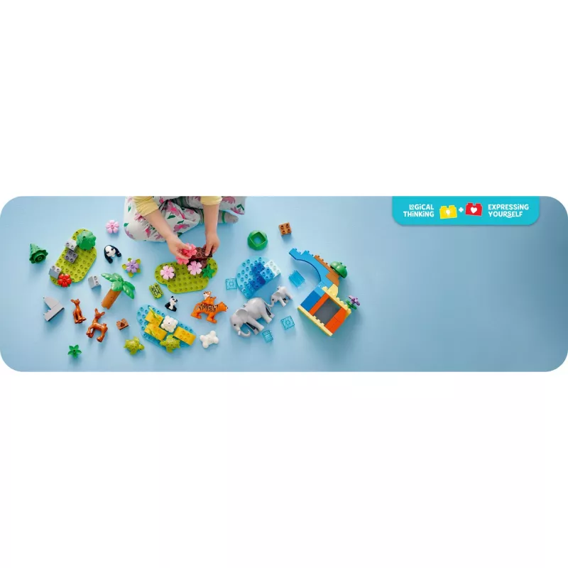 Rotaļlietu komplekts LEGO DUPLO Town Wild Animal Families 3-in-1 10446 — 92 gabali, 2+, 200×220×340 mm