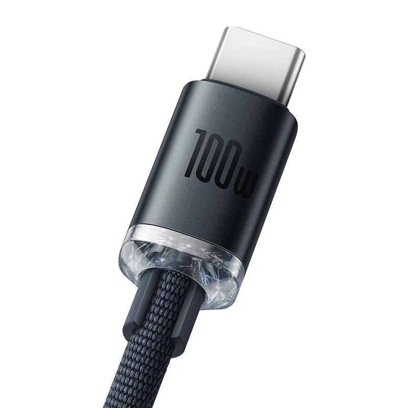 Baseus Crystal Shine kabelis USB uz USB-C, 100W, 2m (melns)