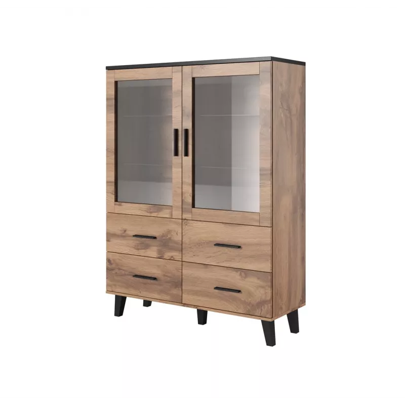 Cama viesistabas komplekts LOTTA 2 (bufete 150 2D3DR + bufete 110 2D4DR + vitrīna 120 + kafijas galdiņš 110)