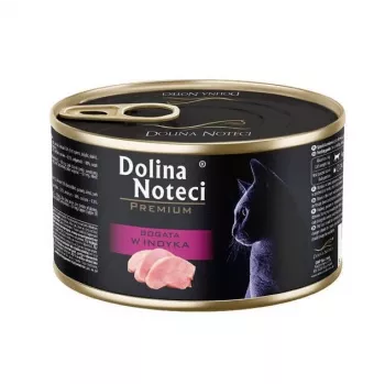 Dolina Noteci Premium ar tītaru bagāta mitrā barība kaķiem 185 g