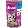Mitrā kaķu barība Whiskas Lasis 400 g bundžā — pieaugušiem kaķiem, visu šķirņu izmēriem, 5,5% tauku, 6,5% olbaltumvielu
