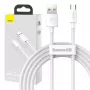 USB A uz Micro‑USB B kabelis Baseus TZCAMZJ-02 1,5 m Balts